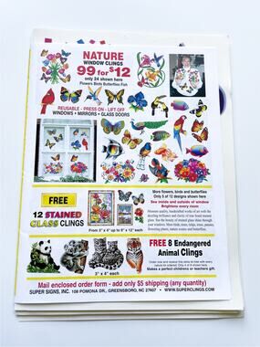 Vintage Super Signs Reusable Window Clings Holiday Bundle 12 Sheets